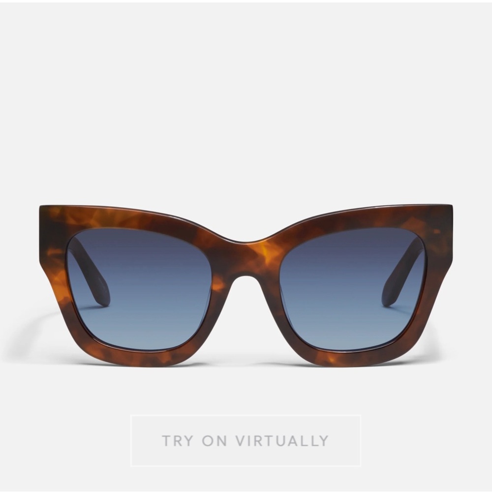 Quay By The way Brown Tart Frame Navy to Blue Gradient Lens Summer Sunglasses